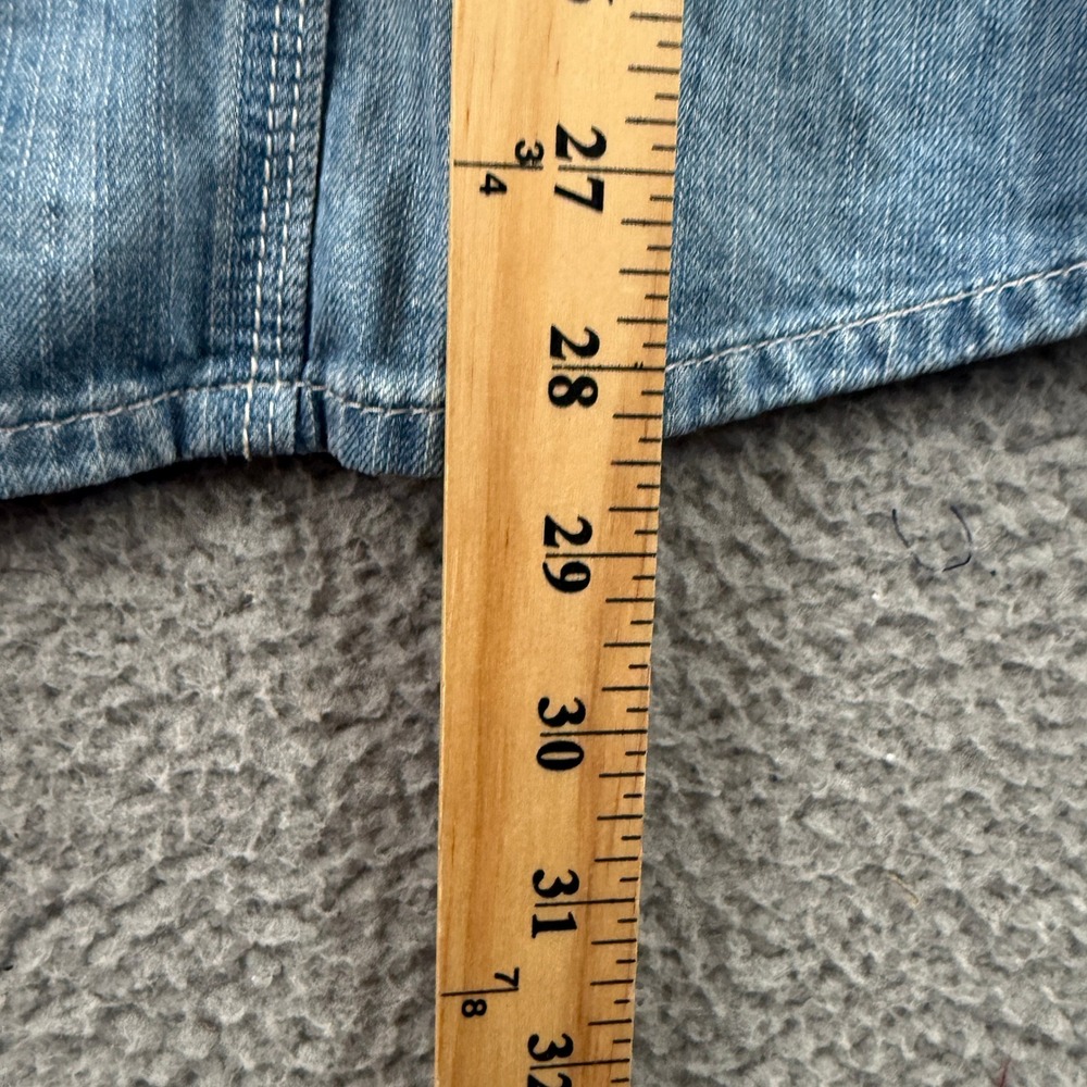 Cult of Individuality Shirt Women M Blue Denim Distressed Western Pearl Snap - Picture 6 of 10